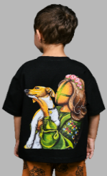 Kids' T-shirt SYVAK Blooming 146-152 black (60959)