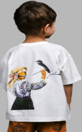 SYVAK Children's T-shirt "Bird" 146-152 White (61014)