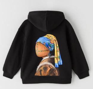 Hoodie SYVAK Girl with a headscarf size 44 black (61353)